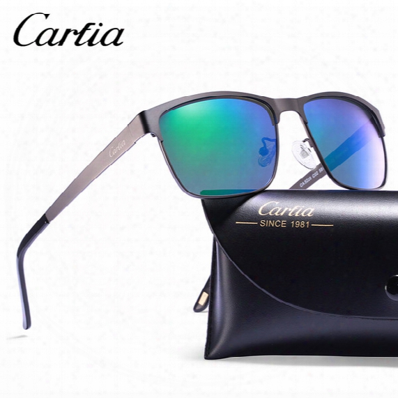 Carfia 5225 Polarized Sunglasses Metal Frame Resin Uv400 Glasses Sunglasses For Men Drive Sun Glasses With Free Case 58mm