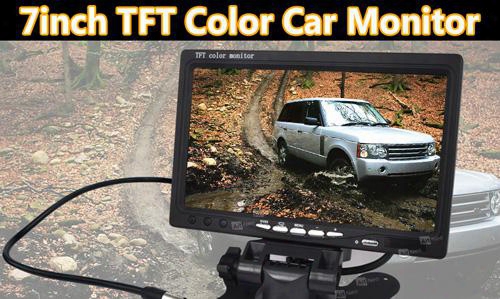 New 7" Inch Tft Lcd Color Car Rearview Headrest Monitor Dvd Vcr