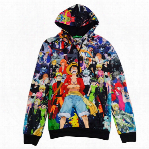 Wholesale-x&classic-3d Hoodies One Piece Cartoon Anime Printing Hooded Pullovers Men Women Fall Winter Outerwear Clothes Sweatshirt
