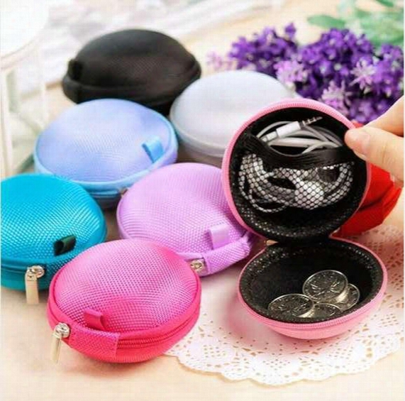 2017 Colorful Canvas Zipper Bag Earphone Cable Mini Box Sd Card Portable Coin Purse Headphone Bag Carrying Pouch Pocket Case Cover Storage