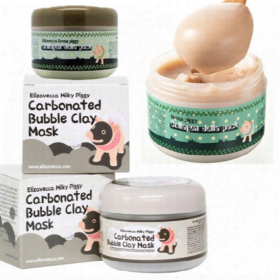 3color Carbonated Bubble Clay Mask Elizavecca Milky Piggy Moisturising Whitening Masks Elizavecca Clay Mask Free Shipping I2016613401#