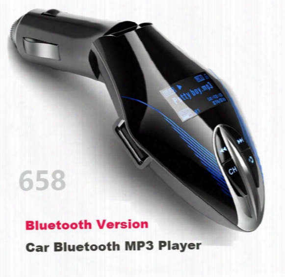 658 Car Bluetooth Call Hands-free Kit Radiofm Transmitter Sd Tf Usb Car Mp3 Player Aux In Bluetooth Car Phone Charger