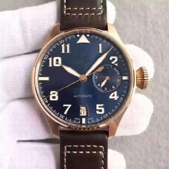 Aaa+ Top Brand Pilot Watch Mens Brown Leather Band Automatic Luxury Wristwatch Simple Elegante Simple Black Dail Hot Sell Free Shipping