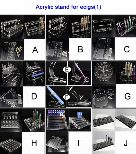 Best Acrylic E Cig Display Stand Shelf Ego Holder Rack For Vapor Ecig Vaporizer Pen Electronic Cigarette Ego T Battery Base Mod Ecig Show