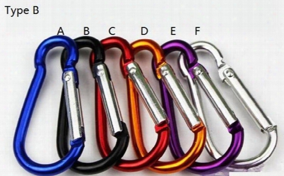 Carabiner Ring Keyrings Key Chains Sport Carabiner Camp Snap Clip Hook Keychain Hiking Aluminum Convenient Hiking Camping Clip On D/b 2types