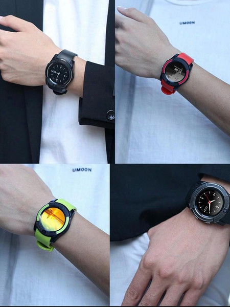 Cheap Hot Sell V8 Smartwatchs Round Face Screen Smart Watch With Bluetooth Music Player For Android Ios Cellphone With Micro Sim Tf Card