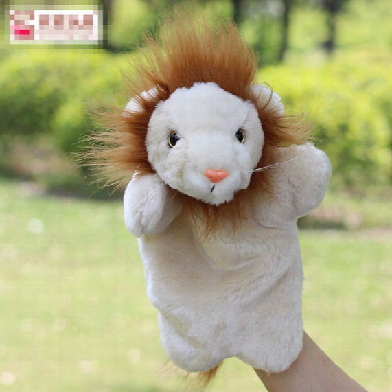 Children Funny Cute Lcartoon Ion Plush Tell Stories Hand Puppets Toys Baby Lion Hand Puppets Play Games Dolls Hot Sale 10pcs