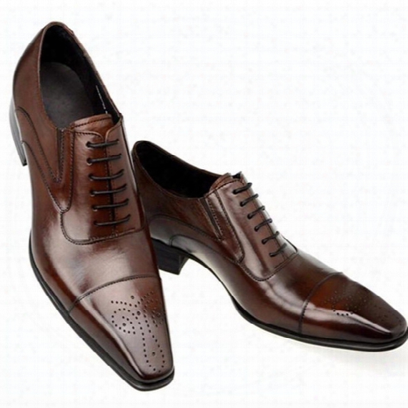 Fashion Italian Men Shoes Genuine Leather Mens Dress Shoes Sales Carved Designer Wedding Male Oxford Shoes Men Flats
