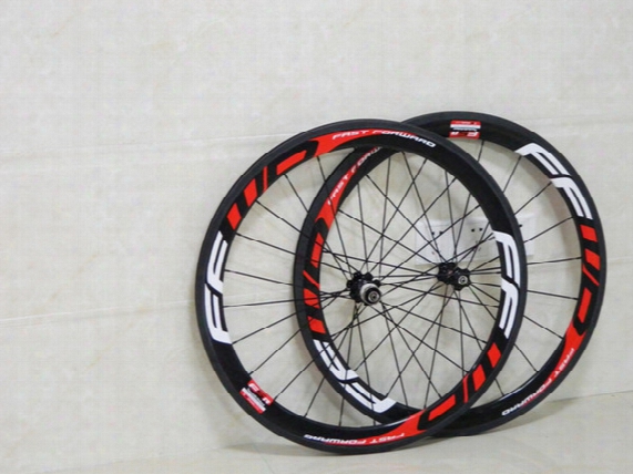 Fast Forward Ffwd Carbon Wheels Red Written Clincher 50mm 700c Wheelset Glossy 3k With Novatec Hubs