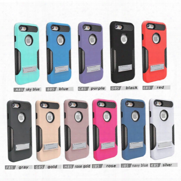 For Samsung Galaxy Note 8 For Samsung Galaxy S8 S8 Plus Hybrid Armor Kickstand Carbon Fiber Captain Case Shock-proof Cases