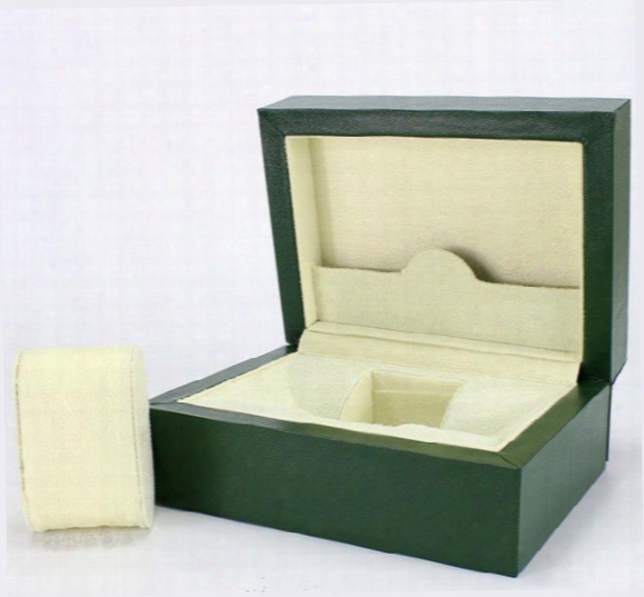 High Quality Wooden Boxs Green Watchs Boxes Gift Box Crown Wooden Box Brochures Cards Green Wooden Box Glitter2009