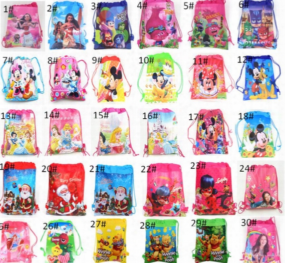 Kids Backpacks Moana Drawstring Bags Cartoon Non Woven Sling Bag School Bags Girls Party Gift Bag Birthday