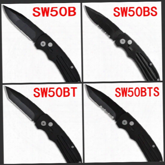 Kimter Sw Extreme Ops Tanto / Drop Point Automatic Knife (3.25" Black ) Plunge Lock Folding Knives Sw50b Sw50bs Sw50bt Sw50bbts
