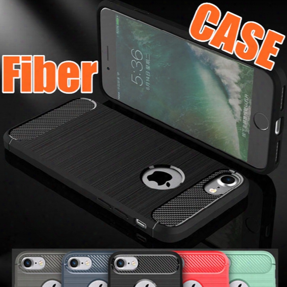 Luxury Slim Armor Case For Iphone 7 7 Plus 6 5s Se Galaxy S7 Edge Huawei P8 P9 Lite Carbon Fiber Texture Brushed Tpu Soft Back Cover D-sw