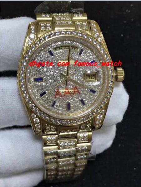 Luxury Wristwatch 18k Mens Yellow Gold 36mm Automatic Mechanical Movement Diamond Watch Men Watches Top Quality New Arrival