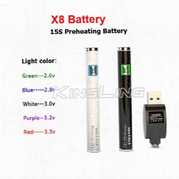 Mini X7 X8 Battery 320mah With Usb Charger E Cigarette Cartridges Wax Oil Pens 510 Thread For Ce3 Vaporizer Pen Cartridges Tanks