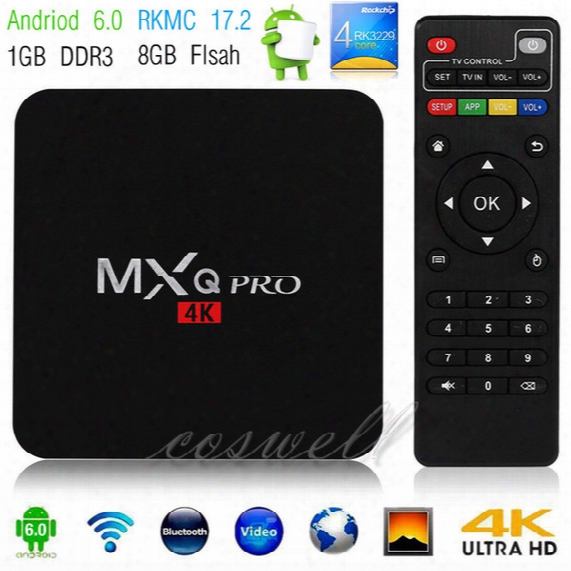 Mxq Pro 4k Smart Android Tv Box Fully Loaded 17.2 Rockchip Box Tv Android 6.0 Streaming Media Player Wifi H.265 3d Free Movies Hdmi Updated