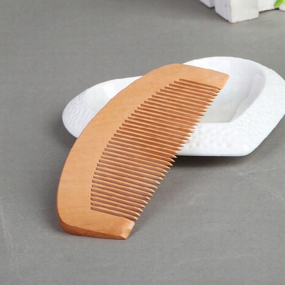 Natural Peach Wood Comb Close Teeth Anti-static Head Massage Hair Care Wooden