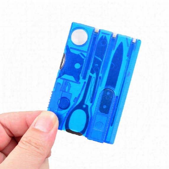 Outdoor Camping Beauty Tools Switzerland Card Knife With Led Light Multifuntion Card Survival Swiss Knife Free Shipping Za3852
