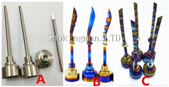 Rainbow Domeless Titanium Nail 14mm 18mm Male Female&carb Cap Dabber Grade 2 Vs Ceramic Nails Adiustable Quartz Glass Water Pipe Pong