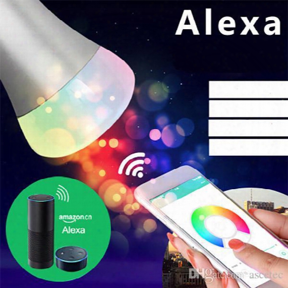 Smart Remote Control Wifi Smart Bulb Work With Echo Alexa Googlehome Rgb Color E26 E27 Home Automation Lighting Bulb Color Changing Led Bulb