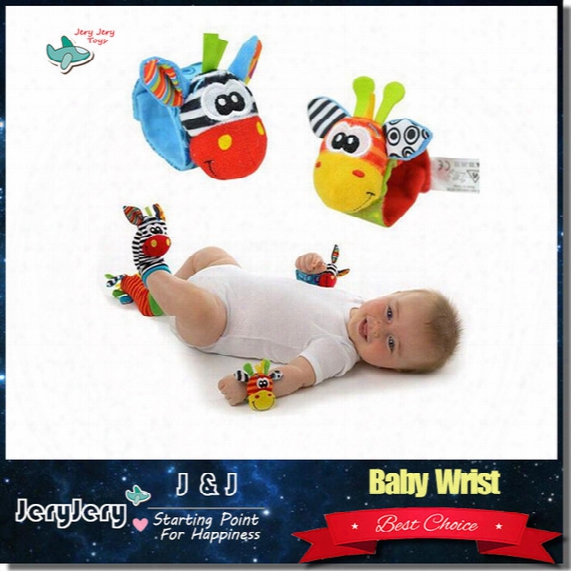 Sozzy Soft Baby Toy Wrist Strap Rattle Ring Bells Lovely Cute Cartoon Animal Shape For Infant Birthday Gifts Unisex