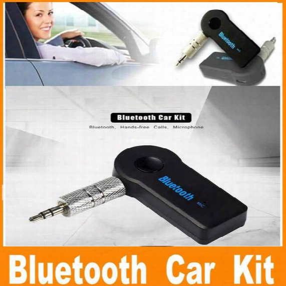 Universal 3.5mm Bluetooth Car Kit A2dp Wireless Aux Audio Music Receiver Adapter Handsfree With Mic For Phone Mp3 Retail Box Om-cd5