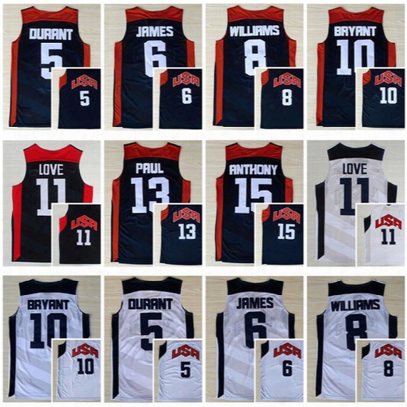 Usa Dream Team 2012 Olympic 5 Kevin Durant 6 Lebron James 11 Kevin Love Carmelo Anthony Chris Paul Williams 10 Kobe Bryant Jersey
