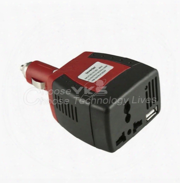 Wholesale- High Quality Cigarette Lighter Power Supply 150w 12v Dc To 220v Ac Car Power Inverter Adapter With Usb Charger Port #