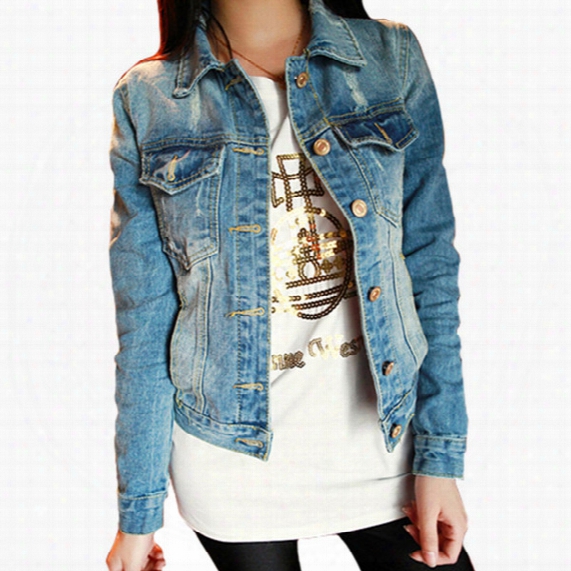 Wholesale New Fashion Spring Autumn Vintage Denim Jackets Women's Jeans Short Coat Ladies Jean Tops For Girls Outwear Z8