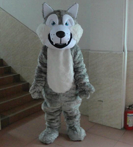 Wolf Dog Mascot Cartoon Costume Quality Christmas Dog Puppy Costume Fancy Dress Free Shipping