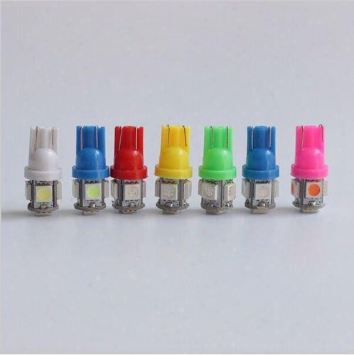 100pcs Colorful T10 5 Smd 5050 Led 194 W5w Car Side Wedge Tail Light Lamp Bulbs