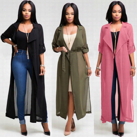 2017 Hot Sell Summer Blouse Cover Up Beach Dresses European Fashion Long Sleeve Cardigan Chiffon Shirt Dress Loose Coat Plus Size