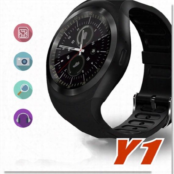 2017 Hot Sell Y1 Smart Watches Latest Round Touch Screen Round Face Smartwatch Phone With Sim Card Slot Smart Watch For Ios Android
