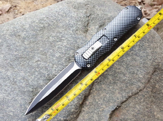 2017 Microtech 3300 Carbon Fiber Knife Double Edge Tactical Camping Hunting Survival Pocket Knife Best Gift Dagger Edc Tools