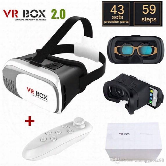 32x Hot Google Cardboard Vr Box Ii 2.0 Version Vr Virtual Reality 3d Glasses For 3.5 - 6.0 Inch Smartphone+bluetooth Controller 1.0