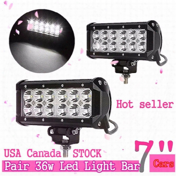 7 Inch 36w Led Light Bars Spot Flood Combo Light Car Ed Working Light For Offroad Truck Suv Tractor 4wd Boat