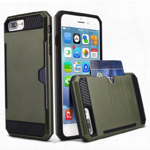 Armor Phone Case For Iphone 7 7s Plus 6 6s 5 5s 5c Se Hybrid Shell For Apple Model Samsung S7 S6 Edge S5 Many Car Slots Phone Holder Drawing