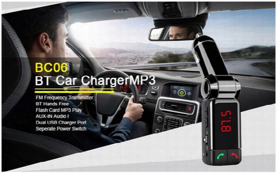 Bc06 Bluetooth Car Kit Car Mp3 Player Fmm Transmitter Handsfree Kit Bc06 With Led Display Dual Usb Charger