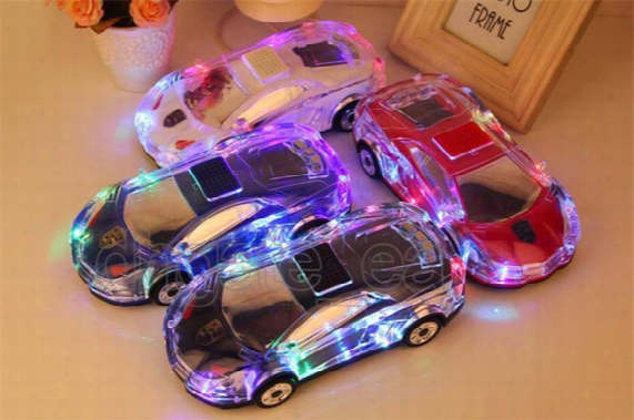 Bluetooth Speakers Crystal Car Model Mll-63 Speaker Wireless With Colorful Led Light Support Tf Card Fm Radio Subwoofer For Mobile Phone Pc