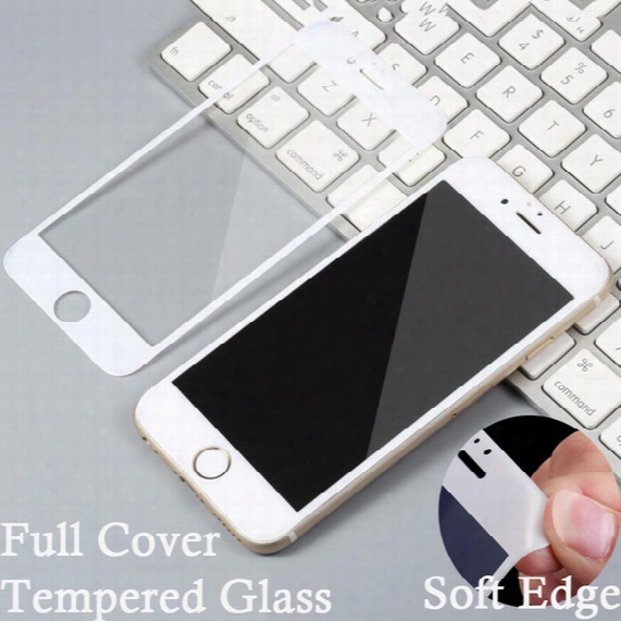 Carbon Fiber Soft Edge Tempered Glass Screen Protector Film For Iphone 6 6s Plus For Iphone 7 7 Plus
