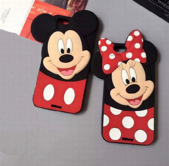 Cute Cartoon 3d Mickey Minnie Lover Case Mouse Soft Silicone Back Cover Shell For Iphone 7 5 5s 6 6s 6plus 8 Plus