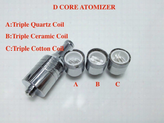D-core Triple Coils Wax Quartz Atomizer Ceramic Cotton Rob Wax Coil Vaporizer Wax Cartomizer Dual Coil Skillet For Mod Battery