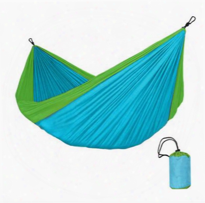 Double Lightweight Nylon Hammock, Ropes And Carabiners Included, Bed Length And Width: 9.2 X 1.6ft/2.8 X 1.5m