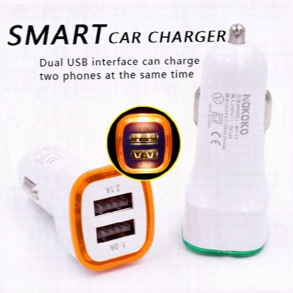 Dual Usb Car Charger Led 5v1a Universal Car Phone Charger For Iphone 6 7 Samsung S6 S7 S8