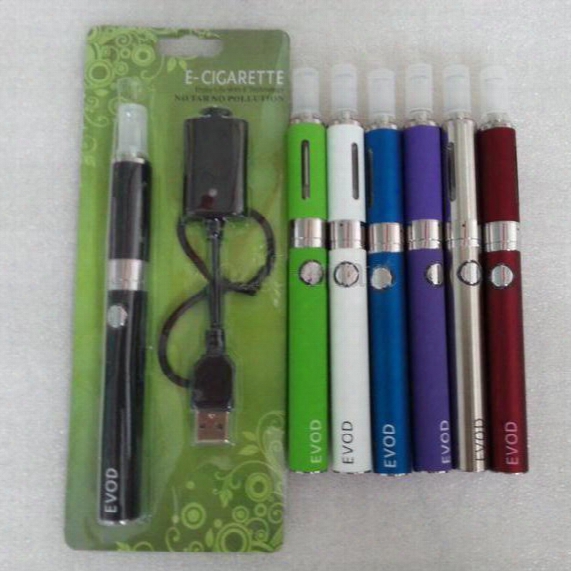 Ego-evod Starter Kit E Cig Blister Card With Usb Rechargable Evod Battery 650mah 900mah 1100mah Mt3 Clearomizer Assorted Color