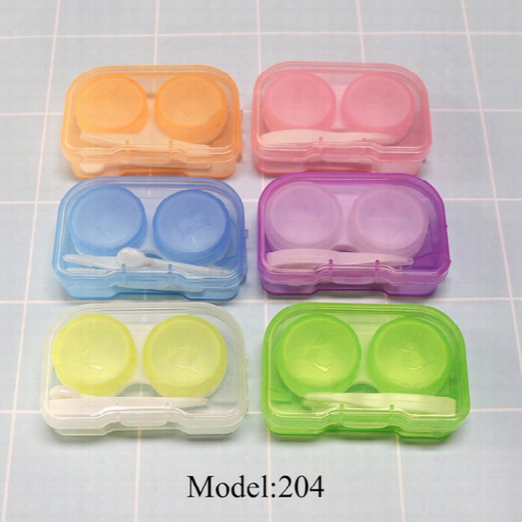 Eyeglasses Case Cute Mini Contact Lens Easy Carry Case Travel Kit Plastic Contact Lens Storage Soaking Cases L + R Marked Free Shipping