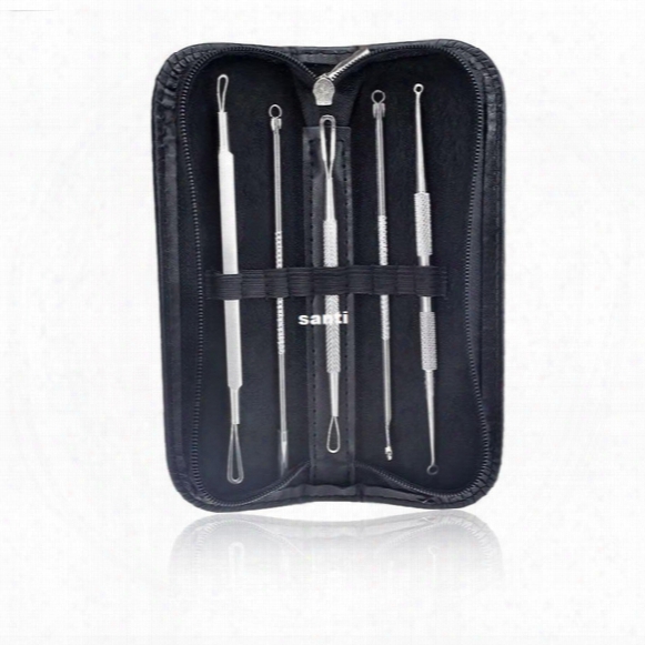 Fashion Hot 5pcs/set Face Care Stainless Steel Skin Remover Kit Blackhead Blemish Acne Pimple Extractor Tool Skin Care Cleanser