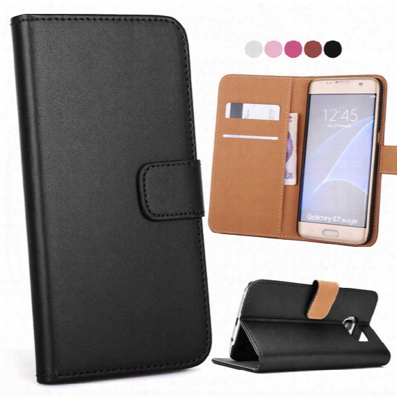 For Galaxy S8 S8 Plus Real Genuine Wallet Leather Phone Cases Card Slots Holder Pocket Flip Stand Cover For S6 S7/s7 Edge