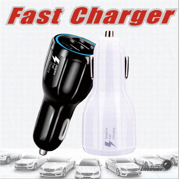 For Samsung Galaxy S8 Iphone Qc3.0 Fast Charge 3.1a Qualcomm Quick Charge Car Charger Dual Usb Phone Charger With Opp Package